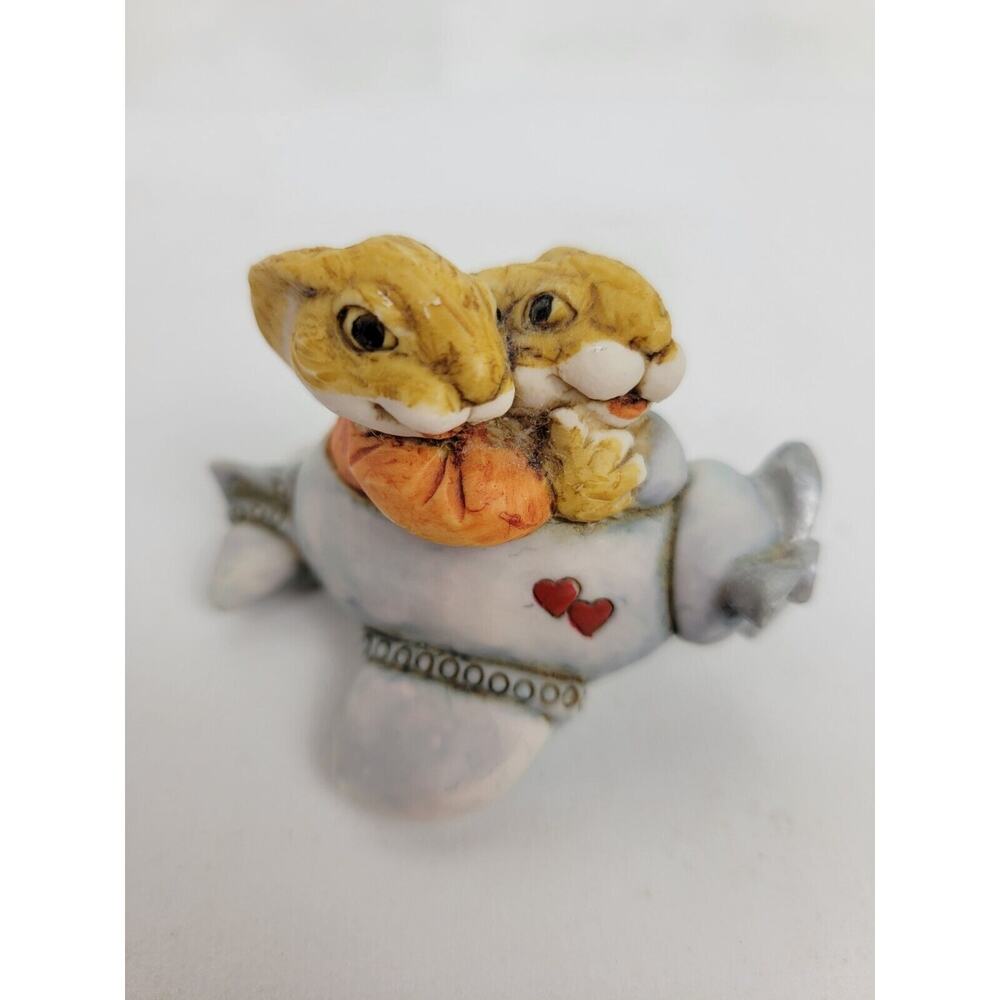 Artefice Ottanta D. Esposito 1982 2" Rabbits in Airplane Cute Bunnies Italy